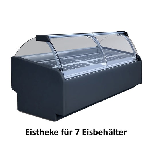 Eistheke für 7 Eisbehälter 112 Liter | 1385x1220x1300 mm