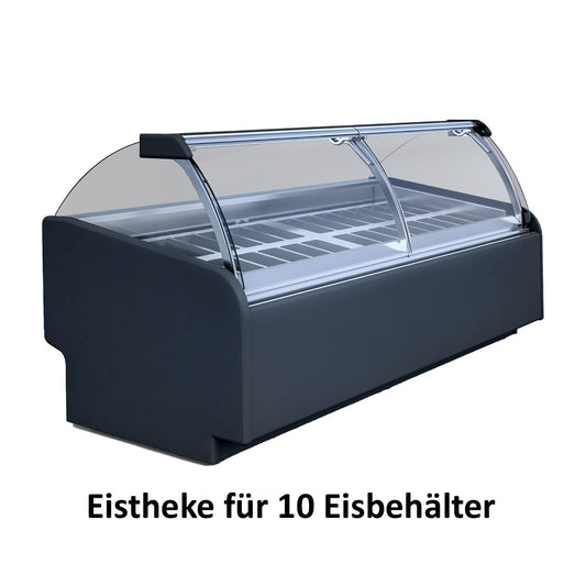 Eistheke für 10 Eisbehälter 224 Liter | 2635x1220x1300 mm