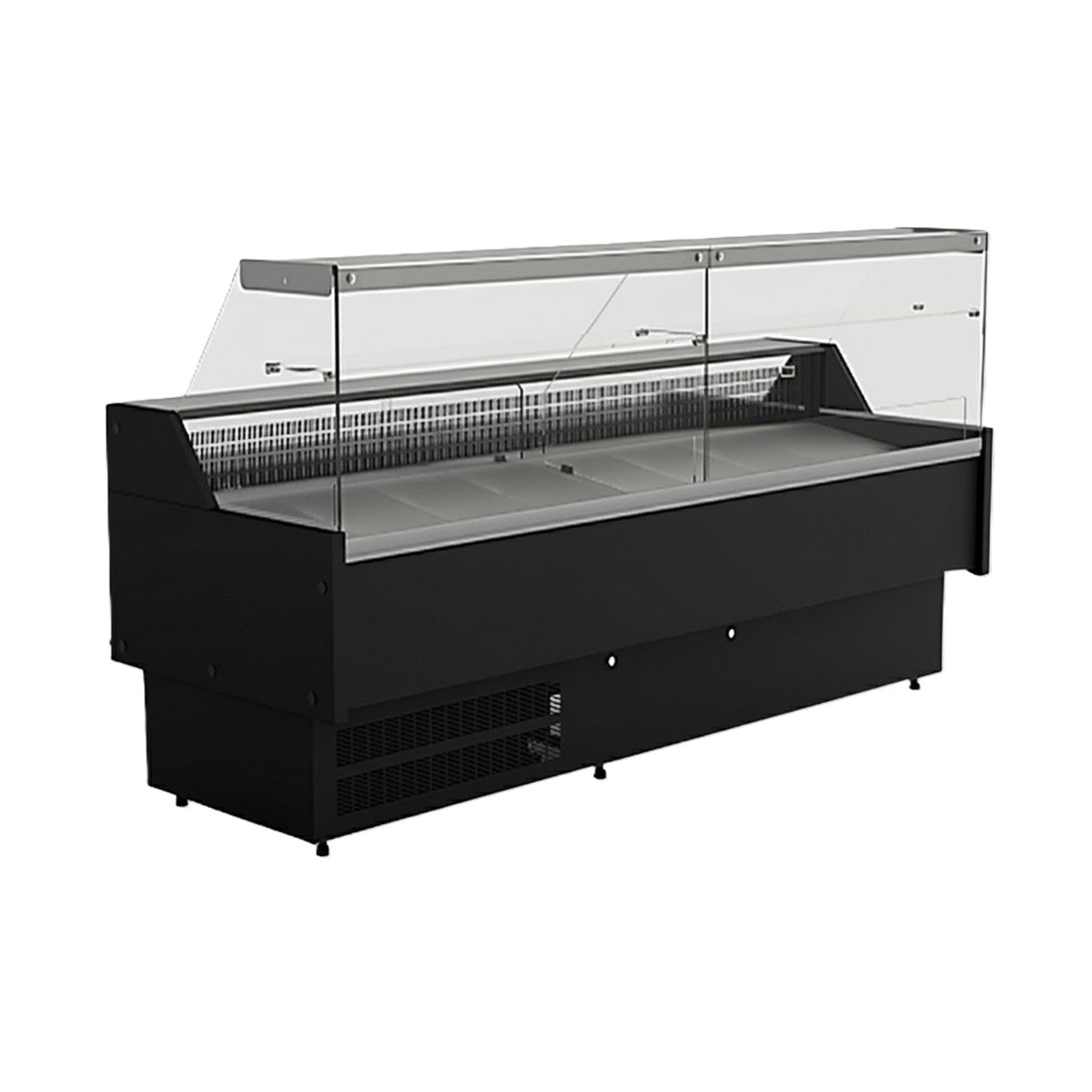 Bild einer 159 cm breiten Gastro-Kühlvitrine, die sich perfekt als Kühltheke für eine Bäckerei oder einen Supermarkt eignet.