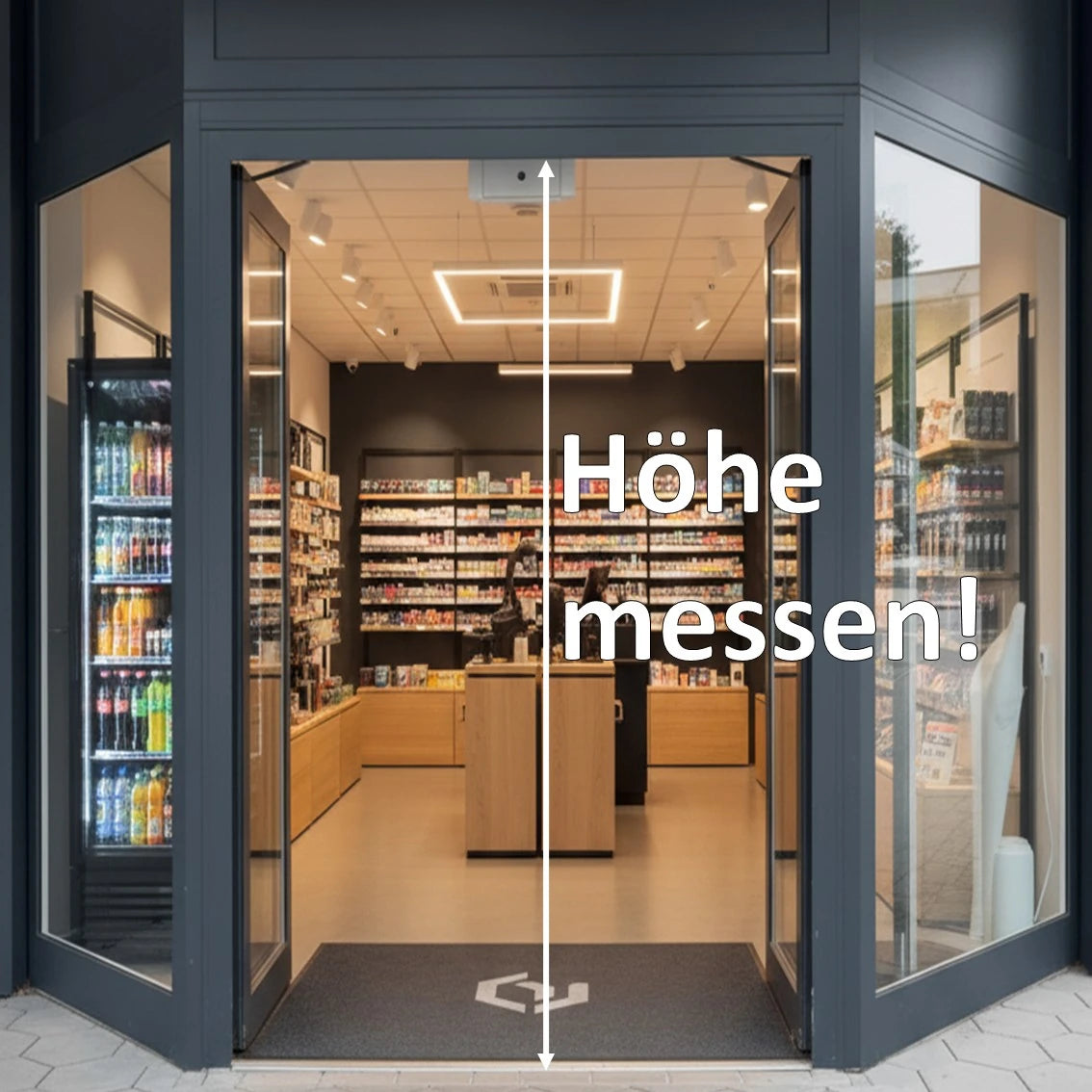 Bei vier türigen Kühlmöbeln sollte vor dem kauf die Höhe der Eingangstür gemessen werden, damit das Kühlgerät auch ins Geschäft kommt.