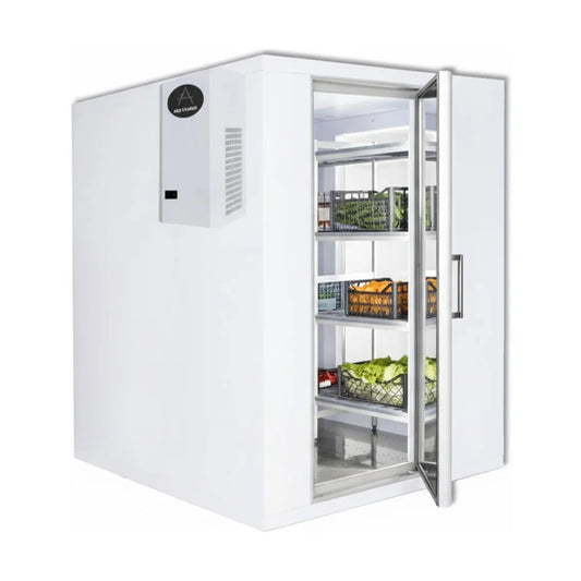 Kompakte Tiefkühlzelle 240x240x201cm mit Aggregat, geeignet für Gastronomie und kleine Märkte, Komplettpaket inkl. Montage und Lieferung.