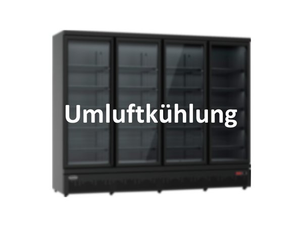 Kühlregal Schwarz 4 Glastüren 2508x710x2003mm 7455.2240