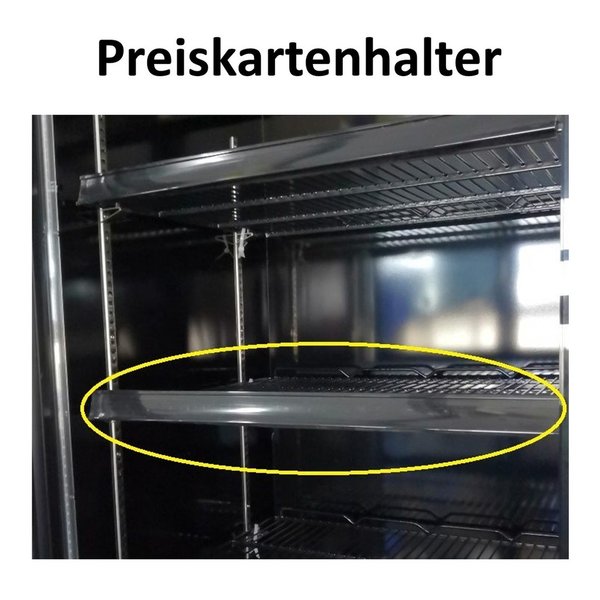 Kühlregal Schwarz 2 Glastüren 0/+10°C 1253x710x2003mm 7455.2230