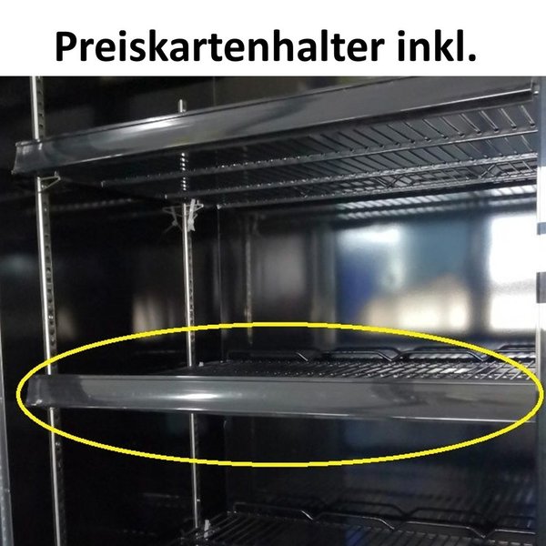 Kühlregal Schwarz 1 Glastür 0/+10°C 750x710x2003mm 7455.2242